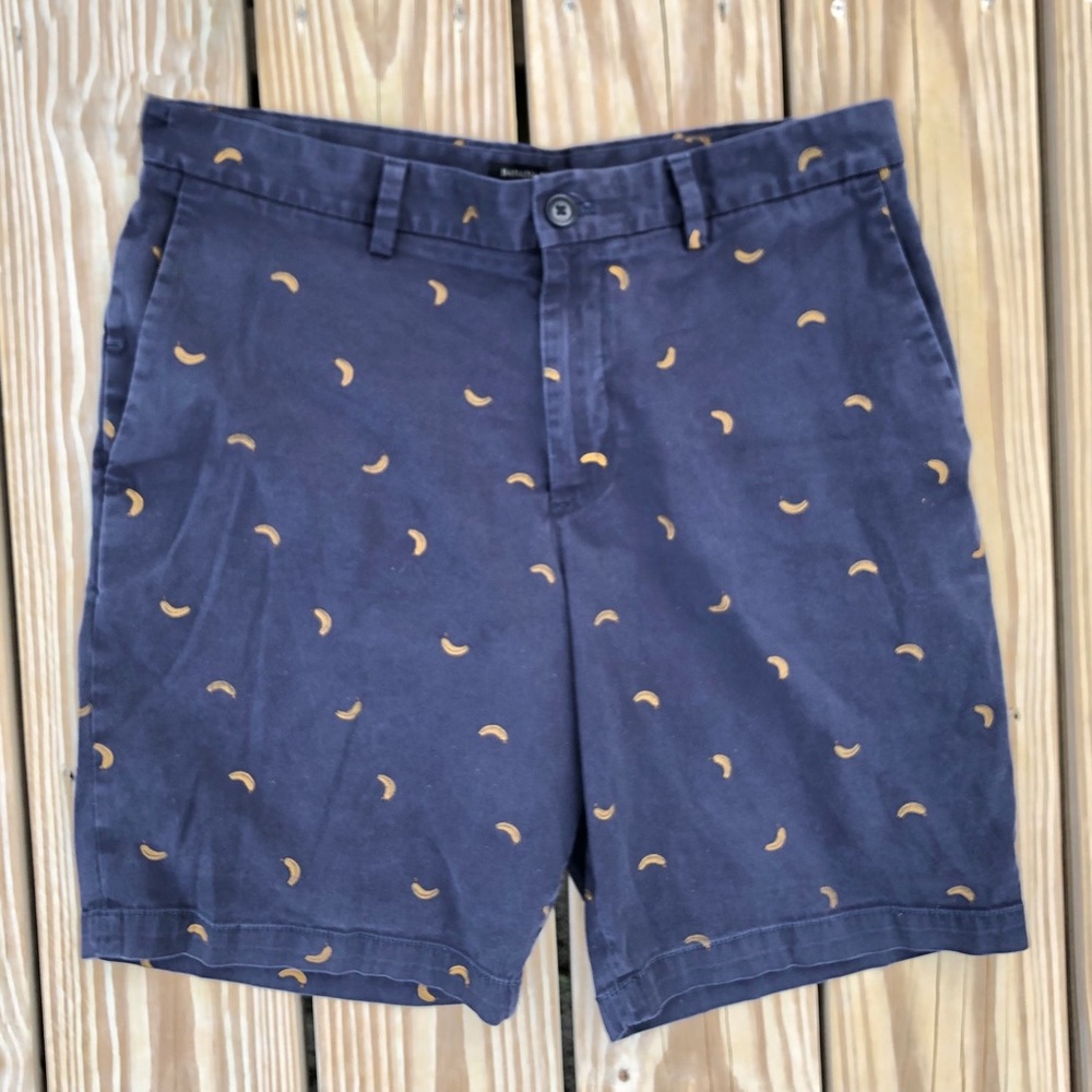 Banana Republic Literal Bananas Navy Chino Aidan Short, Size 33 - Picture 2 of 5